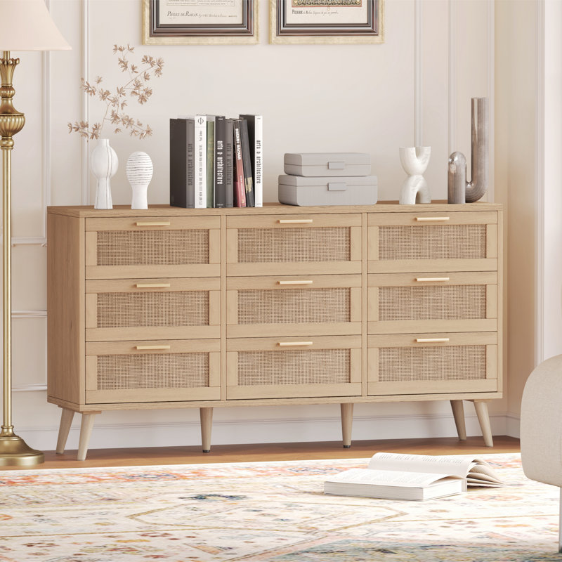 Bay Isle Home??? Airiona 9 - Drawer Dresser, Rattan Chest of Drawers ...
